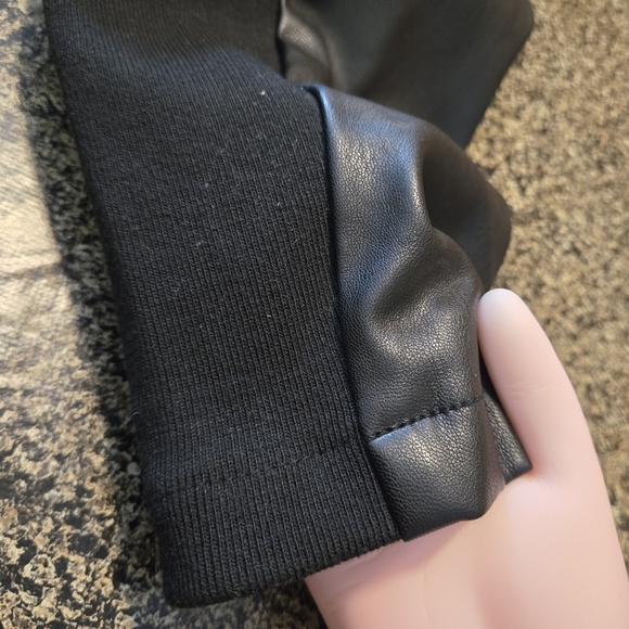 Ookie & Lala Black Faux Leather Moto Jacket Asymmetrical Collar Women size XL - Picture 13 of 16